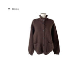 Mayo Pocket Loose Fit High Neck Knit Cardigan