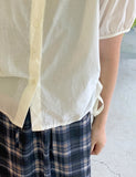 Kimin Shirring Strap Round Puff Blouse