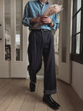 Revere one-tuck denim pants
