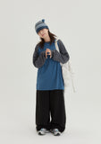 [BAONHAUS] Wake color matching raglan round long sleeve tee