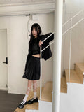 [MADE] Shanti Windbreaker Shirring Pleated Crop Long Sleeve Zip-Up
