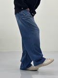 Cat washed corduroy mix denim pants