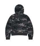 CAMO APPLIQUE CROP ZIP UP HOODIE
