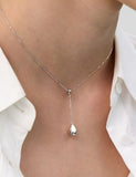 Champagne Moon Dew Drop Silver Darling Necklace