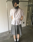 Kiro Check Tiered Banding Midi Skirt