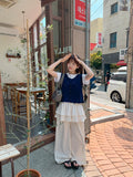 Enges Lace Summer Punching Knit Vest