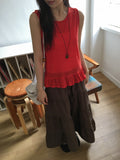 Nayuta Pintuck Tiered Banding Long Skirt