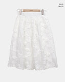 Laken Flower Embroidered Midi Skirt