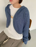 Numoti Duffle Hood Bolero Knit Cardigan