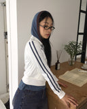 Later Track Lettering Two Way Semi-Crop Zip-Up