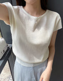 Niel Round Neck Cap Sleeve Short Sleeve Knit