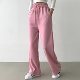 Blanket warm brushed lining long wide training pants