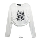 THINK SHIRRING CROP T