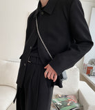 Two-Tuck Belted Wide Pants