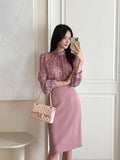 Ser Leopard Chiffon Shirring Blouse