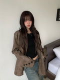 Avil Leather Overfit Blazer Jacket