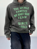 Unisex world lettering brushed hoodie