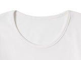 LACE BACK CROSS U-Neck Long Sleeve