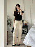 Steady Half Open Collar Short Sleeve Knit