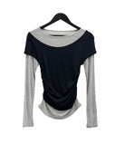 Dual Layered Color Matching Boat Neck Tee