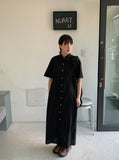 Dakono Collar Pocket Button Long One Piece