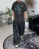 Diepin snap balloon denim pants