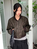 Wort Vintage Washing Leather Crop Blouson Jacket