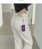 -3kg Span Semi-Bootcut Long Denim Pants