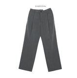 Wrinkle One-Tuck Semi-Wide Banding Slacks