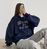 Manhattan Lettering Loose Fit Unisex Lightweight Hood T-Shirt
