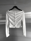 Bellin See-through Off-Shoulder Cardigan
