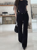 High Waist Black Bootcut Pants