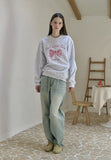 Ribbon Drawing Embroidery Sweatshirt