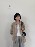 [unisex] Pweep Vintage Stripe Over Linen Shirt