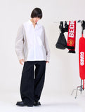 CHECK FABRIC MIX SHIRT