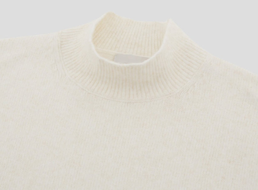 【MODERNIF】Cheat Hachi Henry Neck Knit 