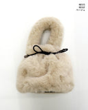 Rotu Fur Ribbon String Tote Cross Shoulder Bag