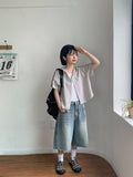 Meters Summer Check Hood Short Sleeve Shirt