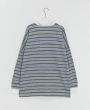 [Unisex] Melandy Stripe Collar Long Sleeve Tee