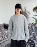 Tove Waffle Henley Neck Long Sleeve