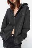 [2-WAY] Skull Web Pigment Hood Zip-Up