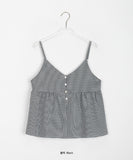 Takaru check button bustier sleeveless