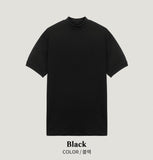 Muscle fit half high neck short sleeve tee
