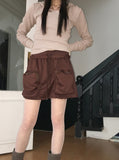 Bennett Dotto Snap Button Ribbed Hood Wrap Long Sleeve Knit