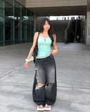 Pave Vintage Damage Balloon Denim Pants