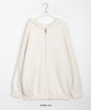 Opti Boucle Knit Hood Zip-up