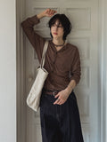 Crunchy linen ribbed round neck cardigan