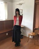 Caro Nylon Slit Layered Wrap Skirt