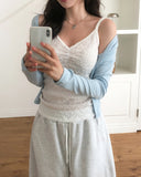 Bubble Lace Shirred Sleeveless