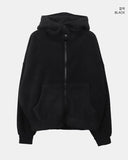 [Brushed Lining] Lao Fleece Two-Way Crop Adjust Hood Zip-Up